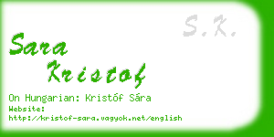 sara kristof business card